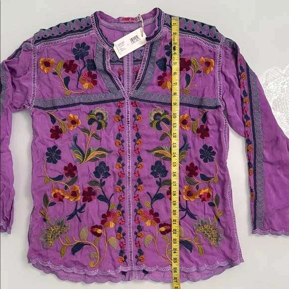 Johnny Was Purple Embroidered Tunic - Picture 6 of 6